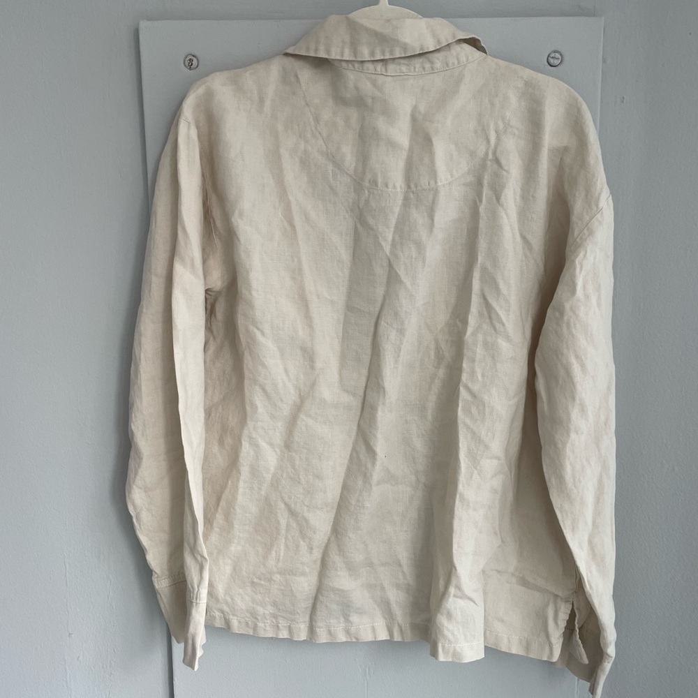 PARACHUTE ‘Bone’ Women’s Linen Button Down Top - Picture 5 of 6
